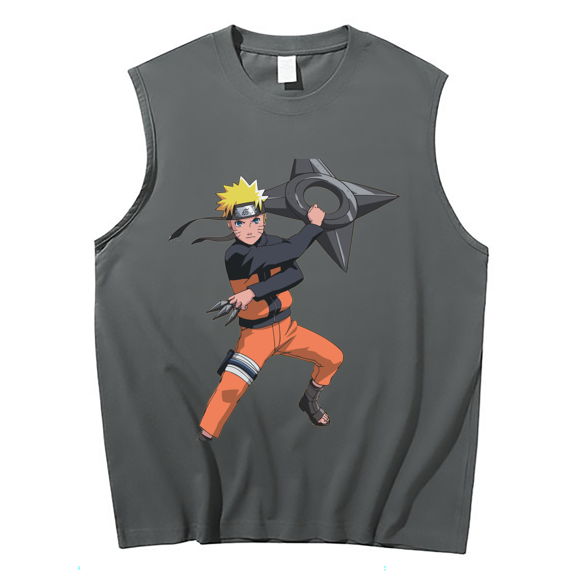 （画像用） NARUTO -ナルト- うずまき ナルト Uzumaki Naruto コットン100％タンクトップ（フロントプリント）